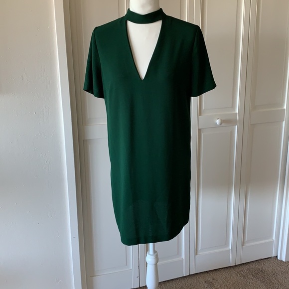ZARA FOREST GREEN MINI DRESS - Picture 2 of 6